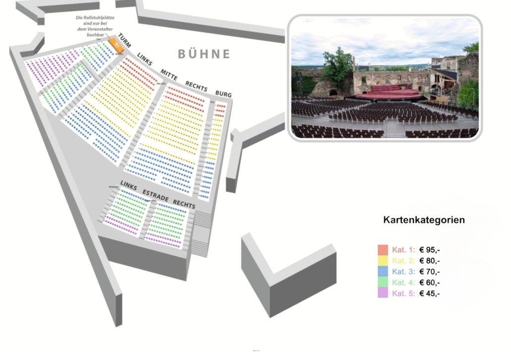 Saalplan 2026 Saalplan mit den farblich gekennzeichneten Preiskategorien der Saison 2026